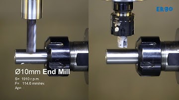 ERgo Mill Cutter Rigidity Advantage- Lower Chatter, Better Surface. vs. Ø10mm Solid Carbide End Mill
