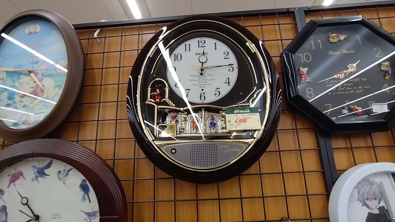 SEIKO からくり時計　RE551B オフハウス長野北店 セイコー電波からくり時計 RE551B 全曲 - YouTube