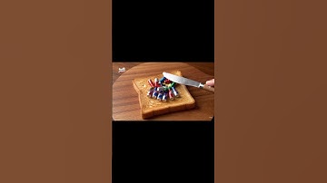 Pouring tiny energy drinks onto toast and spreading them ASMR #asmrvideo #oddlysatisfying #ai #asmr