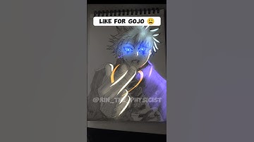 Glow Art of Gojo|Gojo Satoru Sketch|Jujutsu Kaisen|Glow art tutorial|Anime #shorts #jjk #gojo #art