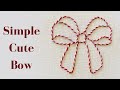 Simple cute bow using Whipped stitch | Embroidery By Afeei