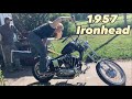 1957 ironhead sportster getting her running first kick start part 1