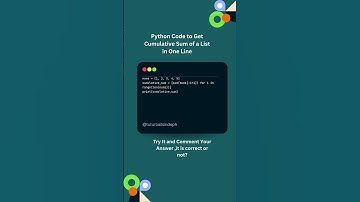 Python Trick 15 : Get Cumulative Sum of a List in One Line | Tutorials in Depth #shorts #viral