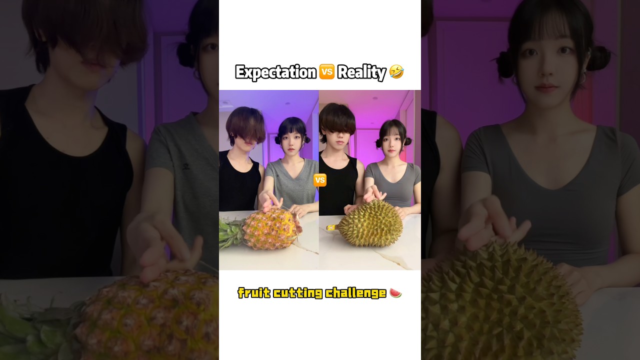 POV: When you try the fruit cutting challenge in real life🤣#couple #funny #zoey #challenge