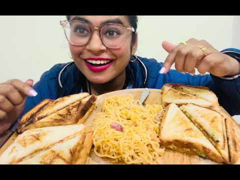 Eating  Maggie  Homemade equity  Sandwiches  UNCUT  ASMR  MUKBANG PALAVVI AGGARWAL