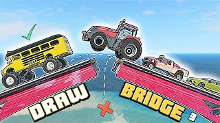 What vehicles in BeamNG Drive be able to cross the OPEN DRAWBRIDGE #3