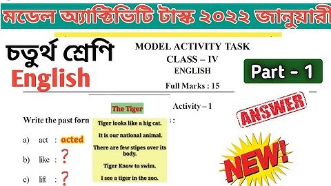 Model Activity Task 2022 Class-4 || English -part 1||