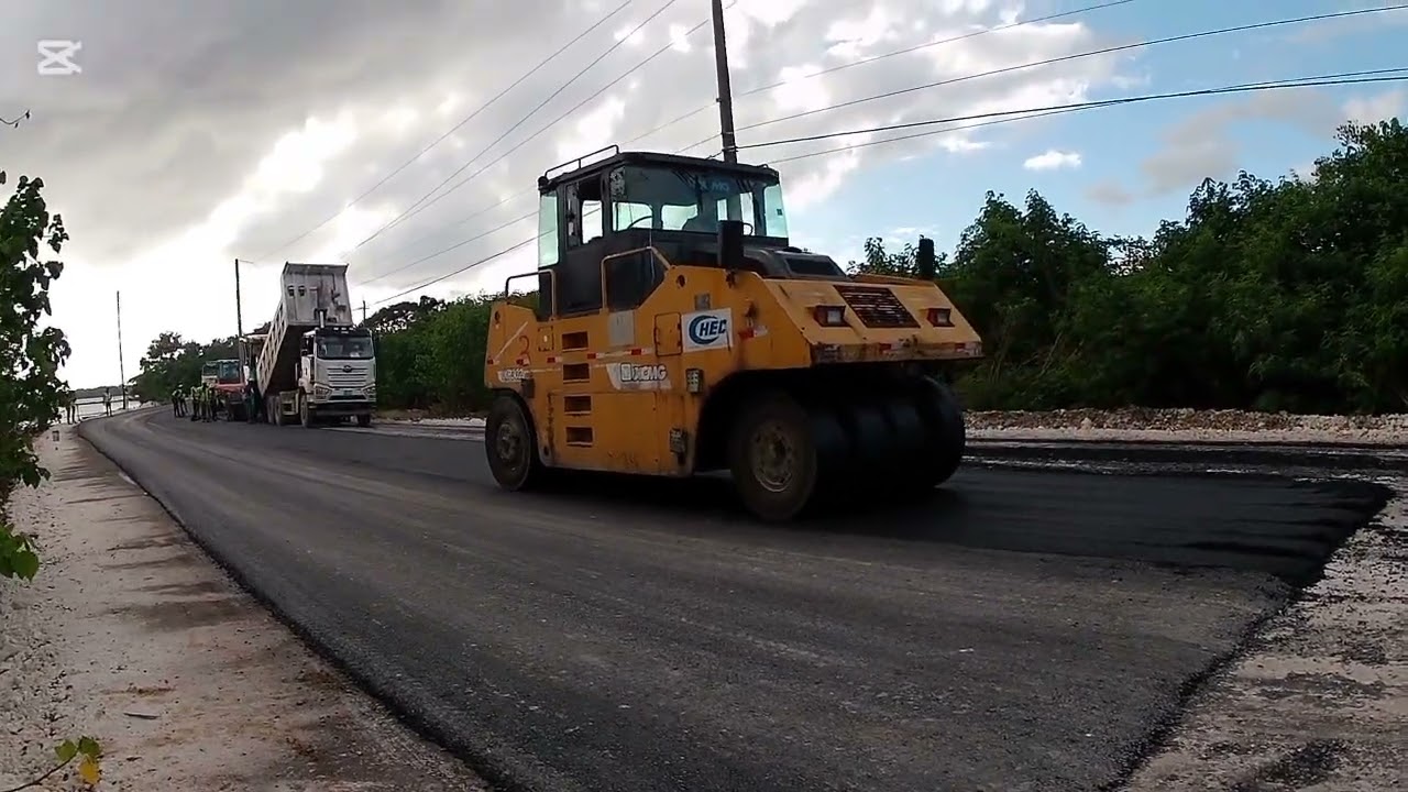 They are Paving a section of the Road out by Producer Wharf. 