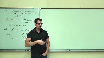 Intermediate Algebra Lecture 11.1 Part 1