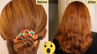 Easy Heatless Curls Overnight on Fine Color Treated Natural Hair