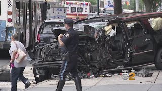 SUV Slams Into Bus, Pedestrians