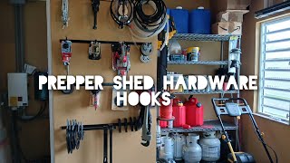 Prepper shed hardware hooks