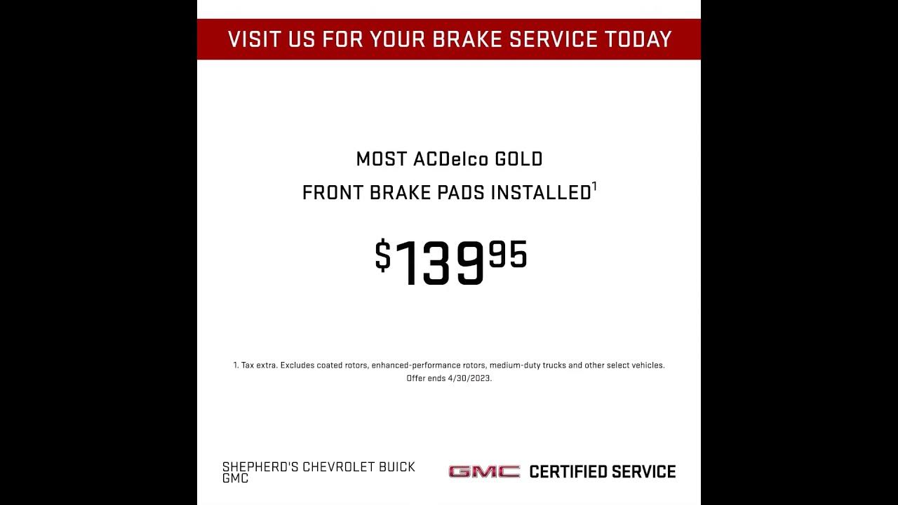 Car Care 2023 Promo 02 GMC Brake Pads Coupon Video Kendallville IN Fort