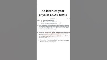 Ap inter first year physics important questions #interphysics #betterment #apinter #longquestions