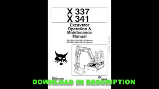 Bobcat X337 X341 Compact Excavator Operator’s Manual PDF English – Complete Guide