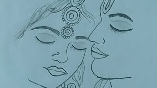 How to draw Radha Krishna #  drawing tutorial #easy drawing 🎨💞♥️