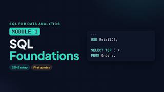 SQL for Data Analytics, Module 1: SQL Foundations | SQL Server & SSMS Setup + Your First Queries