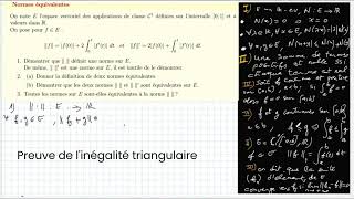 Norme équivalentes sur un espace vectoriel de fonctions