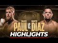 Jake Paul vs Nate Diaz Highlights