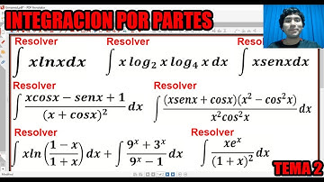 INTEGRALES POR PARTES CALCULO INTEGRAL (CALCULO 2) EJERCICIOS RESUELTOS NIVEL (INTERMEDIO-AVANZADO)