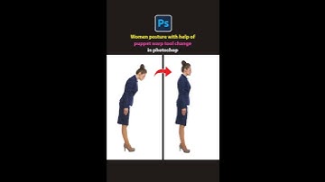 How to fix women posture with help of puppet warp tool in photoshop. #short #foryou