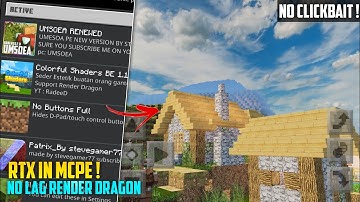 [ NO CLICKBAIT ] 🤯 RTX ! IN MINECRAFT PE RENDER DRAGON 1.19+ IN 1GB 2GB 3GB ANDROID NO LAG MCPE/BE