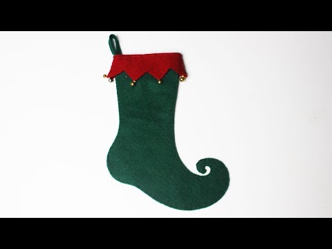 como hacer una bota de duende en fieltro para navidad - YouTube