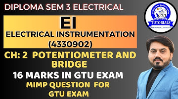 ELECTRICAL INSTRUMENTATION (EI) UNIT 2 MIMP QUESTION FOR GTU EXAM || DIPLOMA SEM 3 ELECTRICAL MIMP