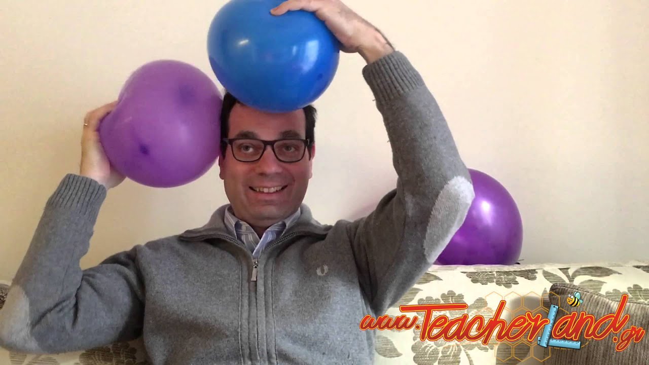 Μπαλόνια καπέλο! Πείραμα ηλεκτρισμού - YouTube