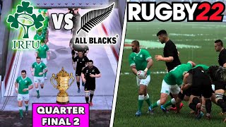 IRELAND v ALL BLACKS | Rugby World Cup 2023 Quarter Finals | Rugby 22 Commentary & Legend Difficulty