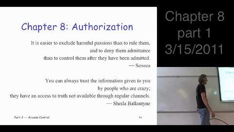 Chapter 8, part 1, Information Security: Principles and Practice