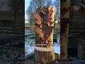 Pure craftsmanshipFrom a simple tree trunk to a masterpiece#WoodCarving #ArtisanSkills #ButterflyArt