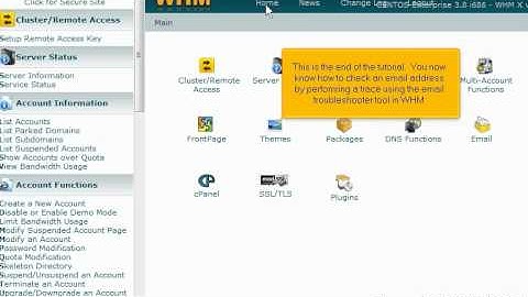 Using Mail Troubleshooter in WHM 11 (web host manager) - WHM 11 Video Tutorials