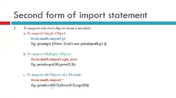 CBSE - Class XII - Using Python Libraries - Importing Packages