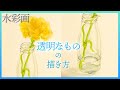 【水彩画】透明な物の描き方・塗り方【ガラス 花瓶】