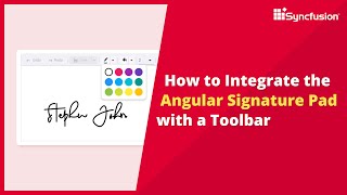 How to Integrate the Angular Signature Pad with a Toolbar