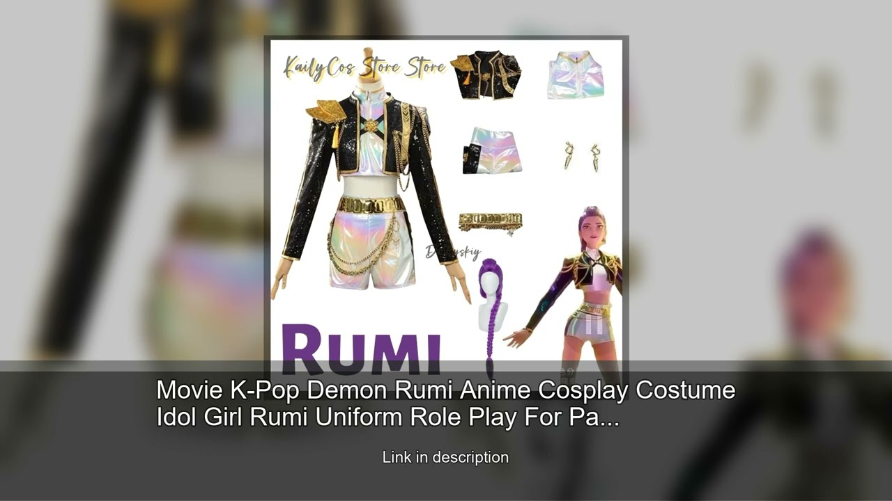 Movie K-Pop Demon Rumi Anime Cosplay Costume Idol Girl Rumi Uniform Role Play For Party Hallowe