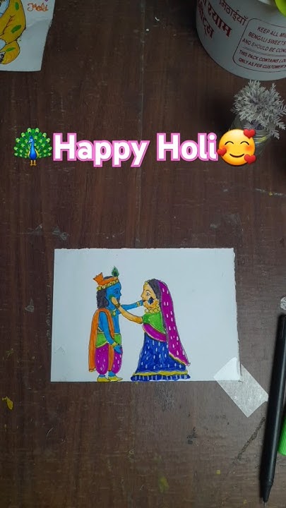 holi ki drawing