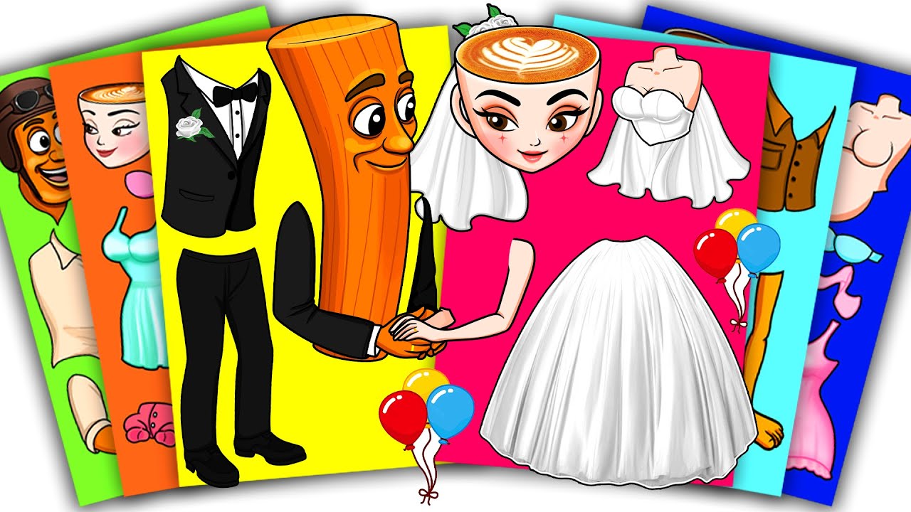 BEAUTIFUL WEDDING of Tung Tung Tung Sahur and Ballerina Cappuccina Italian Brainrot | Sticker Book