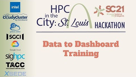 SC21 [HPC in the City: St. Louis]  “Data to Dashboards” Training