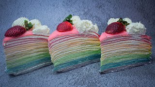 24 layers Rainbow crepe cake recipe