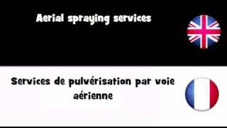 APPRENDRE L'ANGLAIS = Services de pulvérisation par voie aérienne