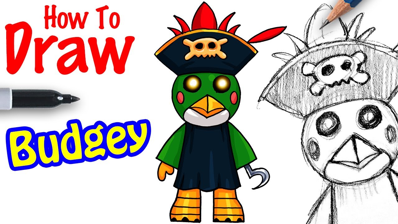 How To Draw Budgey Roblox Piggy Youtube - art drawings roblox