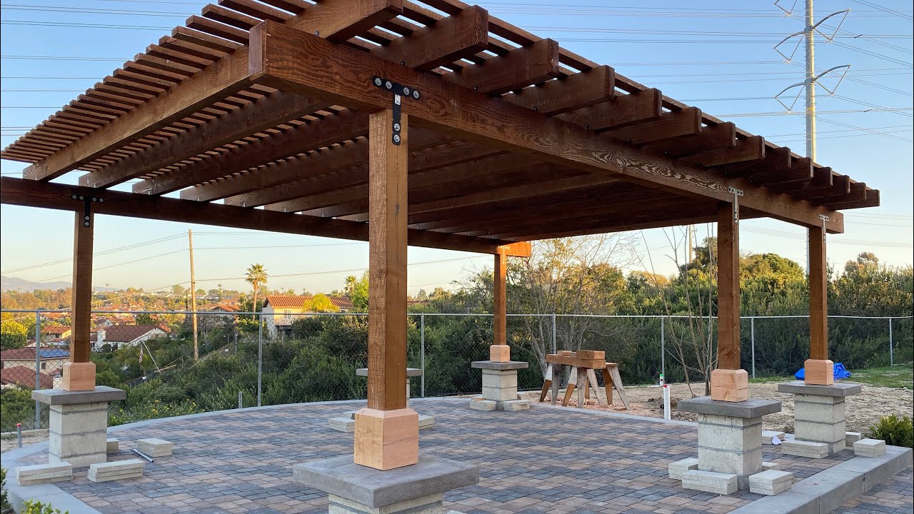 Colector grieta temporal PERGOLA DE MADERA CON COLUMNAS DE BLOQUE. PASO A PASO - YouTube