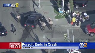 Short Pursuit In Lynwood Ends In Crash