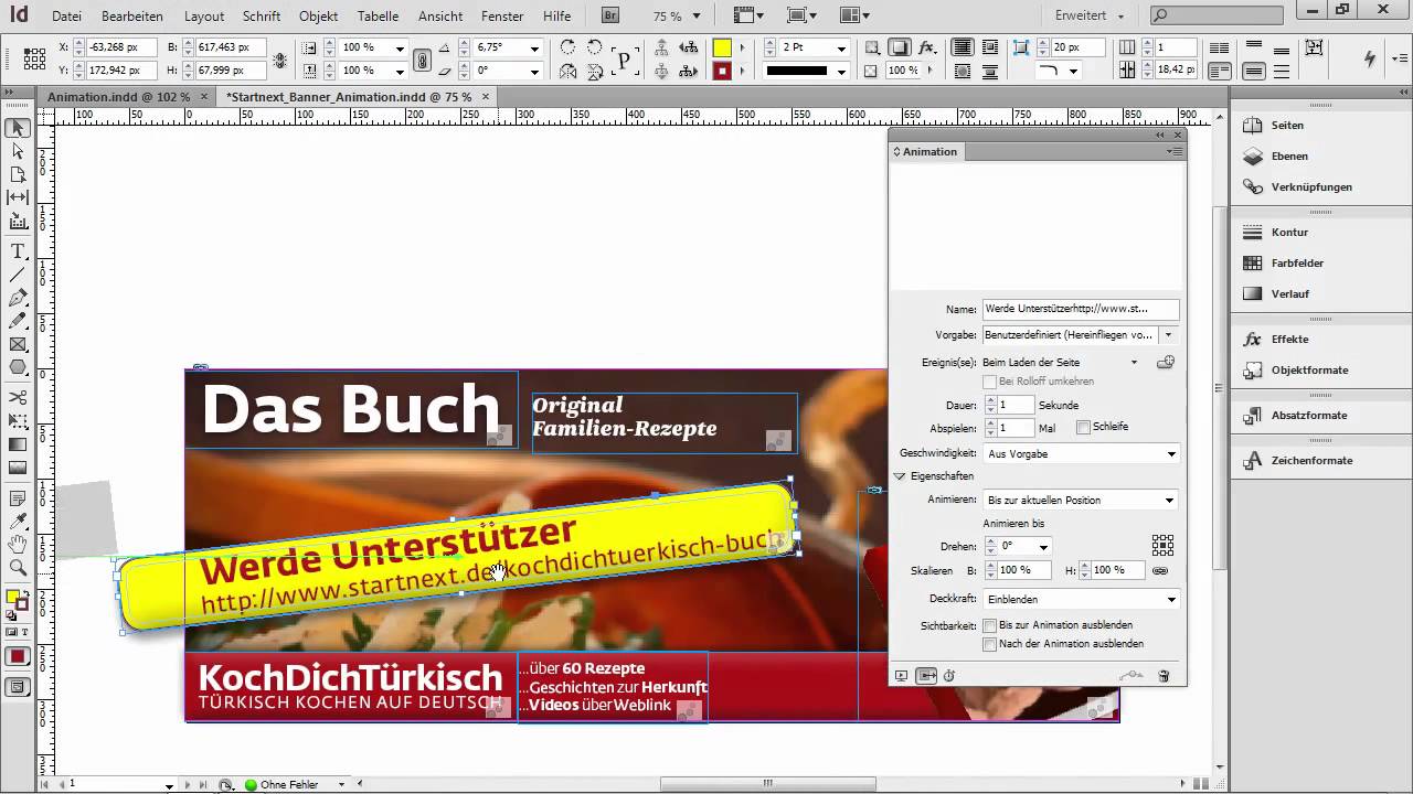 Objekte Animieren Adobe Indesign Cs6 Youtube