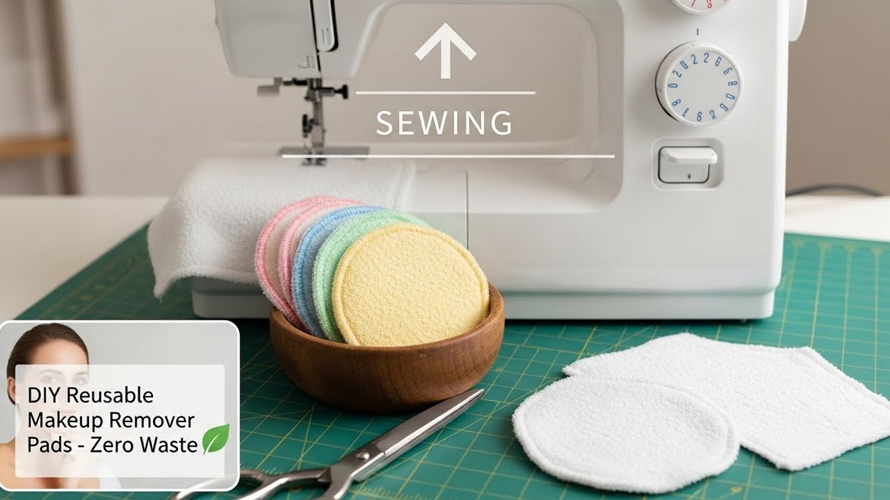 Самодельные многоразовые подушечки для снятия макияжа. Шитье без отходов.