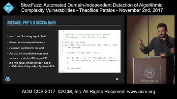 ACM CCS 2017 - SlowFuzz: Automated Domain-Independent Detection of [...] - Theofilos Petsios