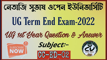 CC-ED-02 UG Final Exam Question & Answer #ug #careerupdate