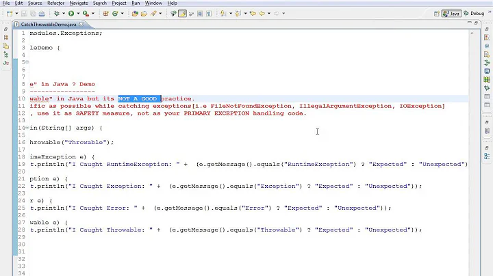 IN JAVA CAN WE CATCH THROWABLE DEMO